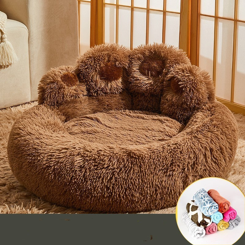 Fleece-Lined Large Dog Bed – Warm Cozy Pet Lounger