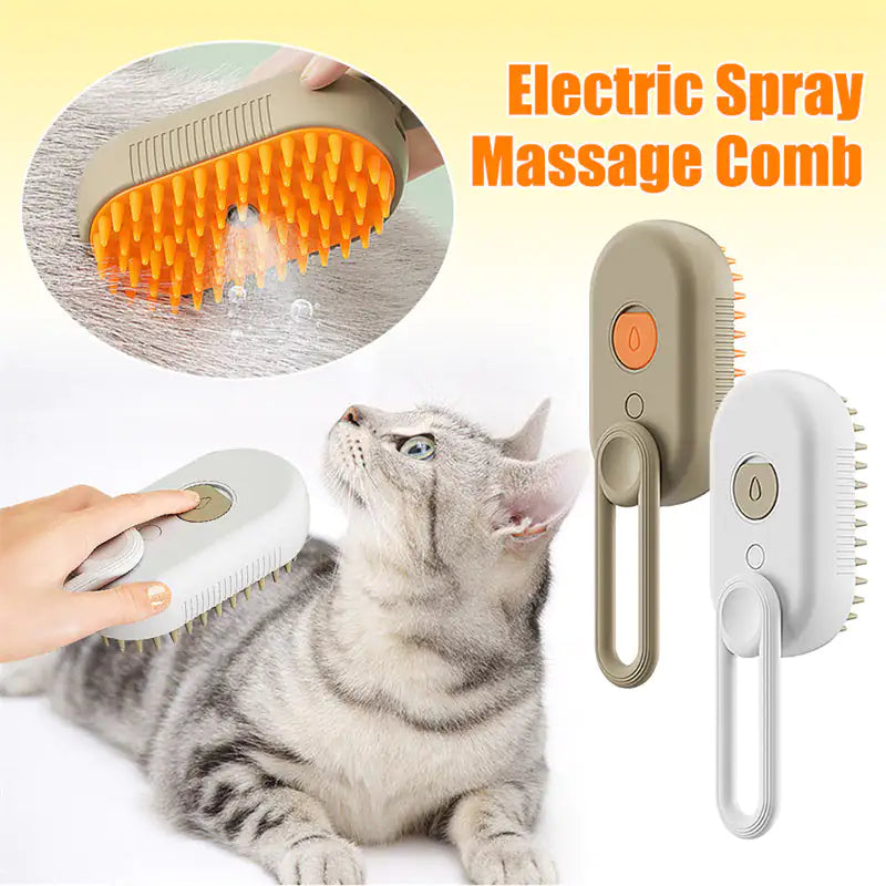 3-in-1 Electric Steam Brush – Cat & Dog Grooming Comb