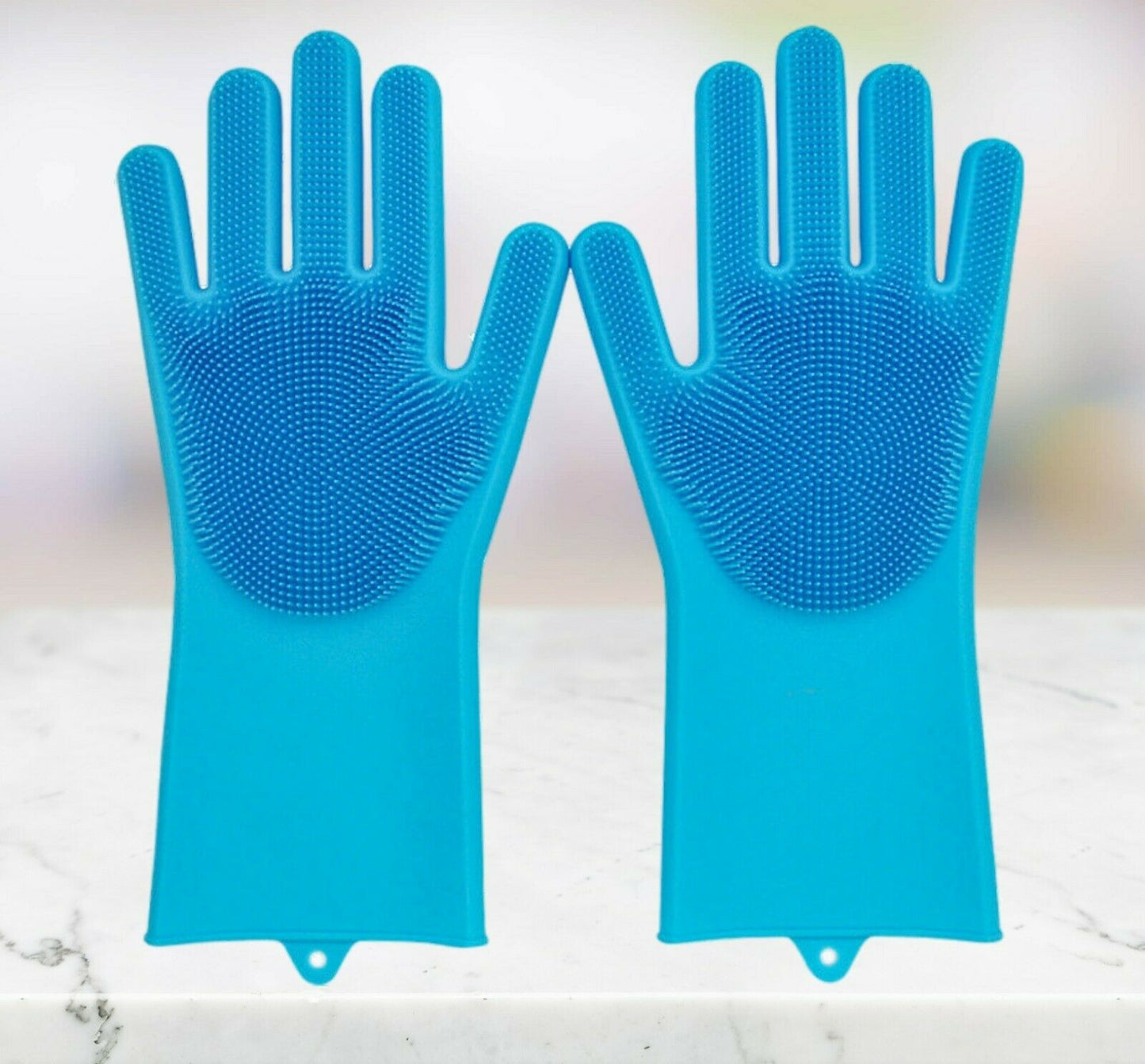 2-in-1 Silicone Rubber Pet Grooming Scrubber – Blue