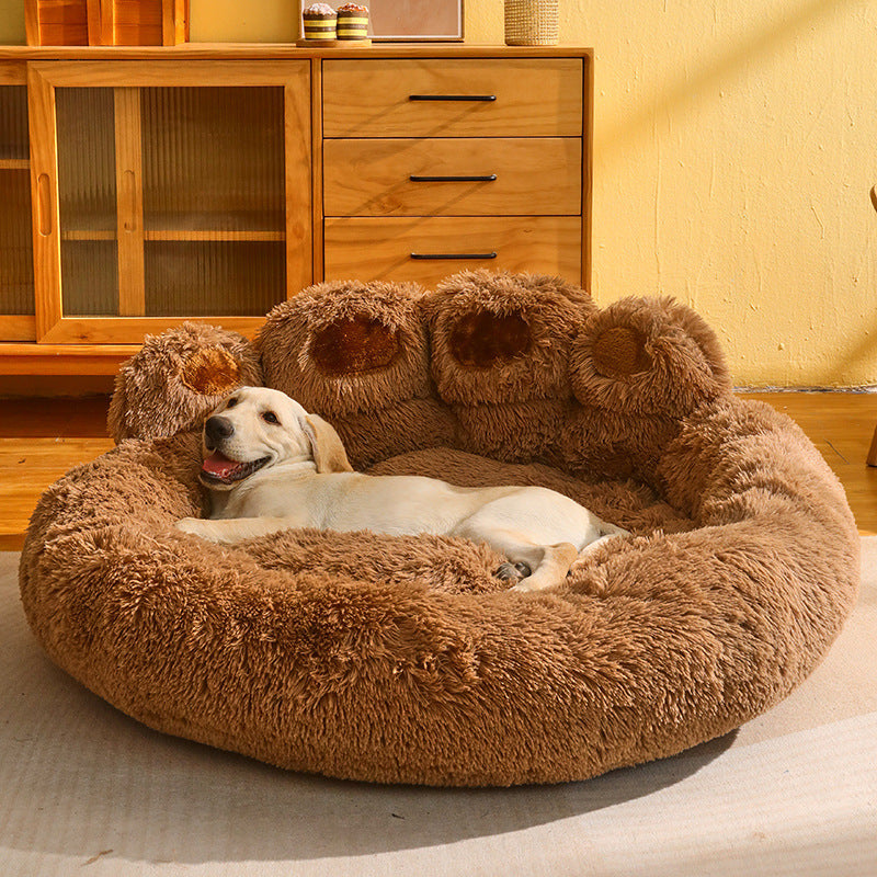 Fleece-Lined Large Dog Bed – Warm Cozy Pet Lounger