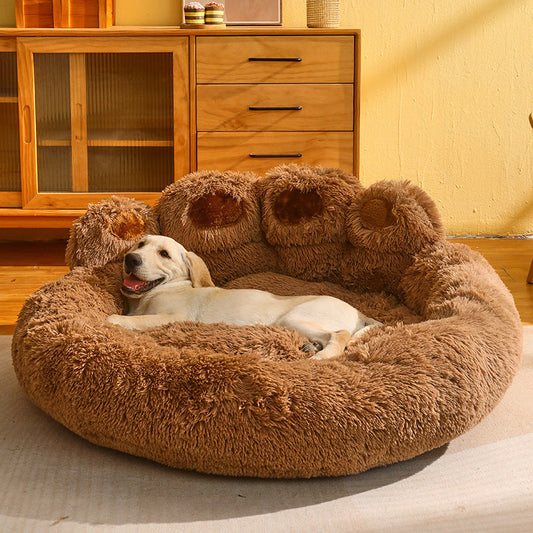 Fleece-Lined Large Dog Bed – Warm Cozy Pet Lounger