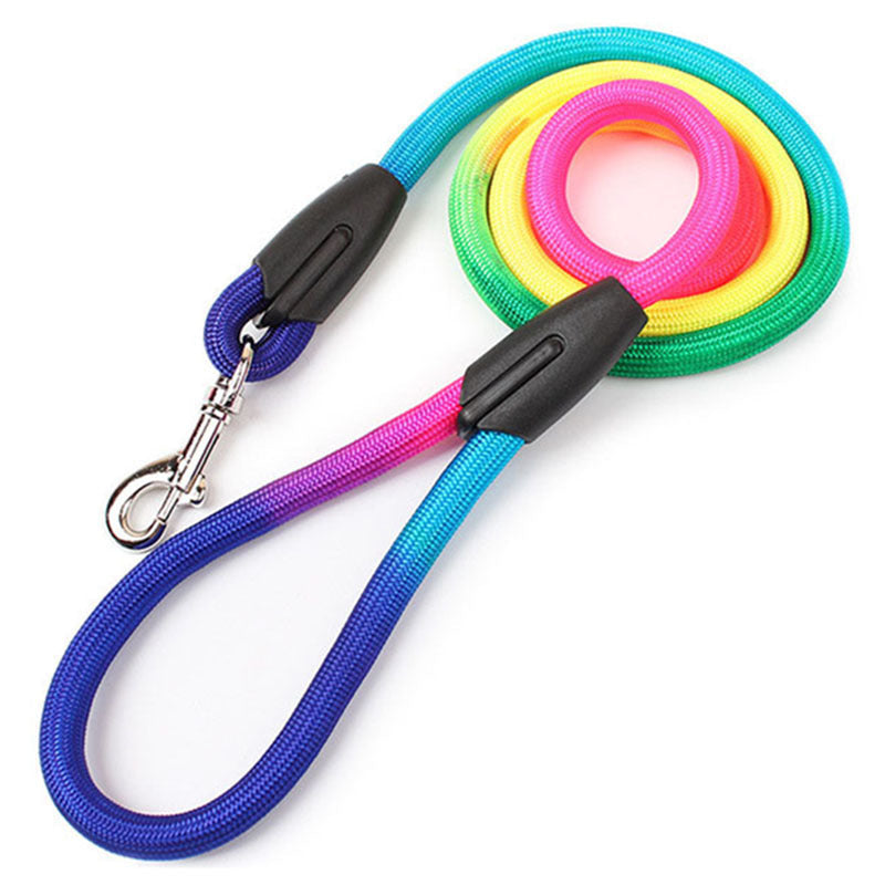Colorful Nylon Round Dog Leash – Hand-Held Pet Leash