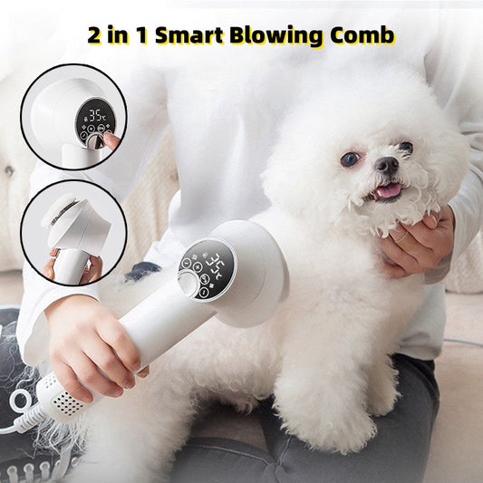 Smart Pet Hair Dryer & Comb – Silent Grooming for Dogs & Cats